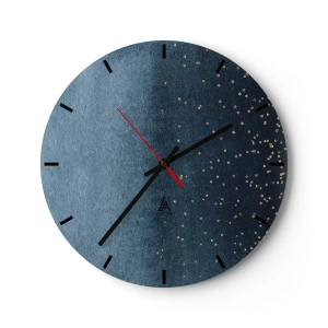 Horloge murale - Pendule murale - Composition - phases bleues - 40x40 cm