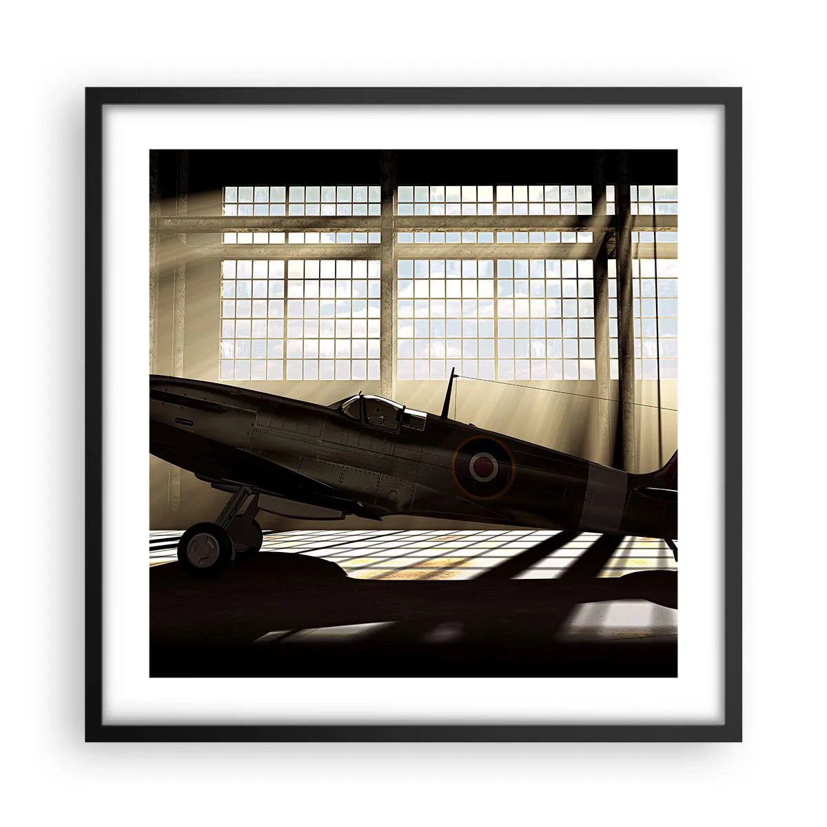 Affiche dans un cadre noir - Poster - Le repos du guerrier - 50x50 cm