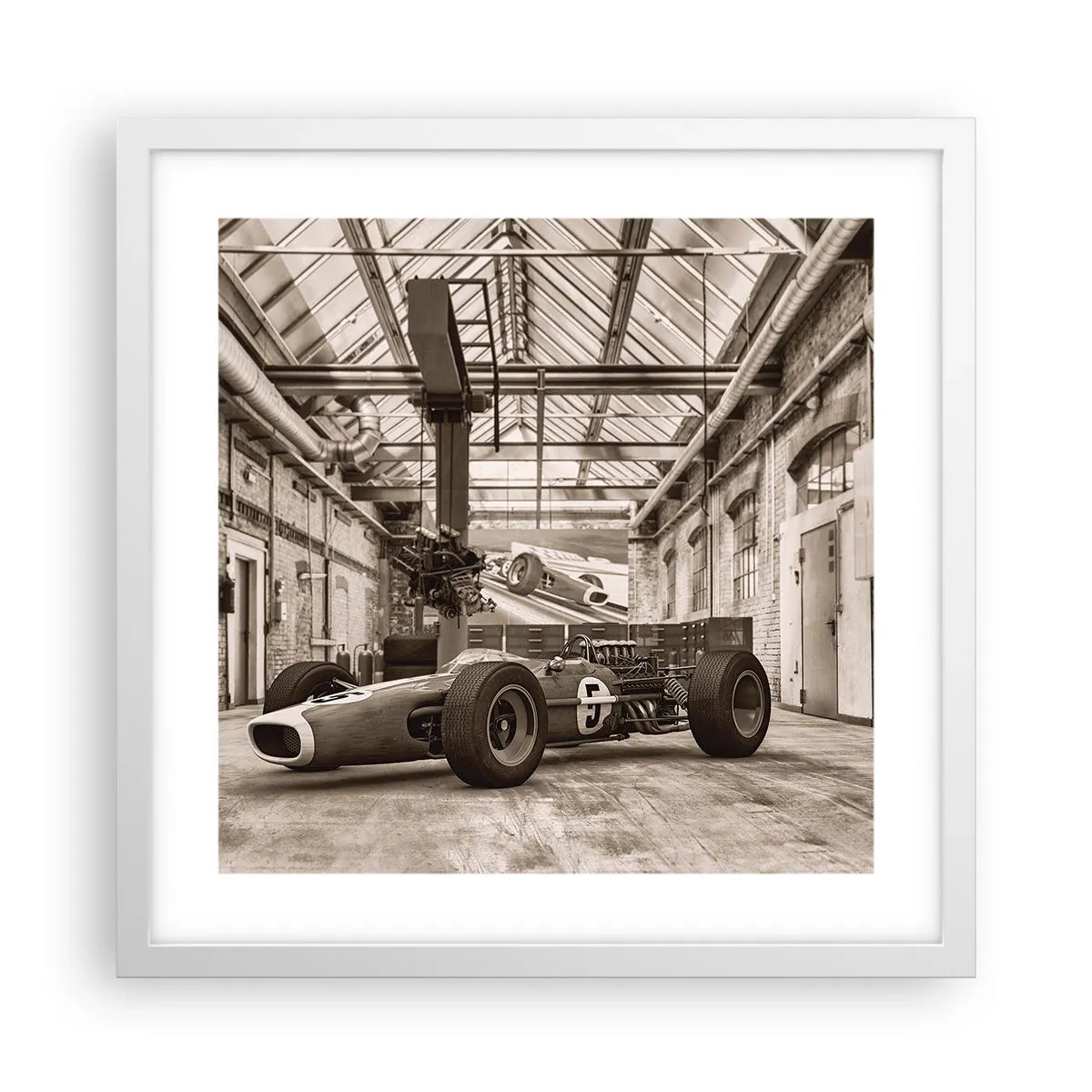 Affiche dans un cadre blanc - Poster - Le repos du guerrier - 40x40 cm