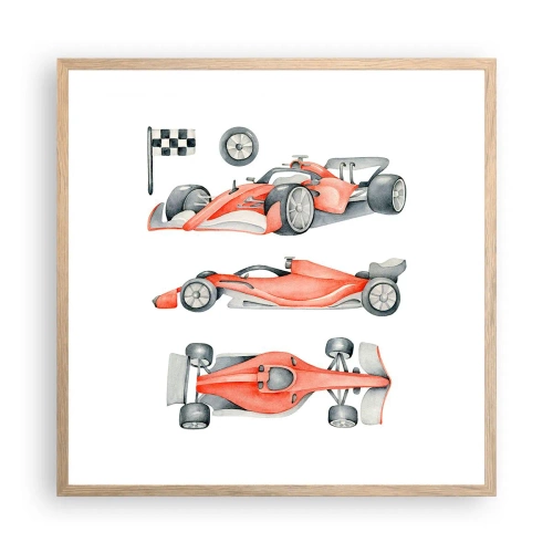 Affiche dans un chêne clair - Poster - poursuis ton rêve - 60x60 cm