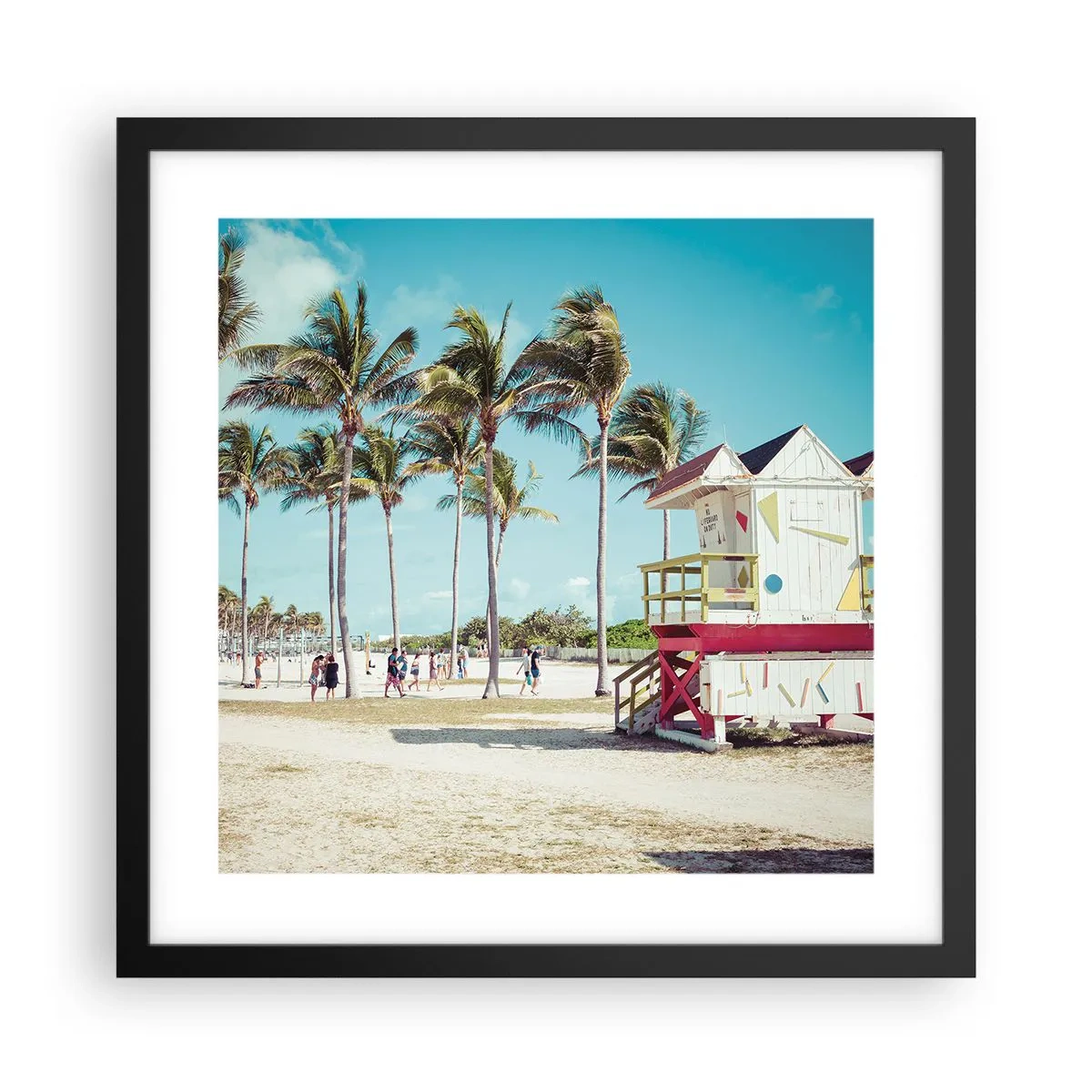 Affiche dans un cadre noir - Poster - Une belle journée devant toi - 40x40 cm