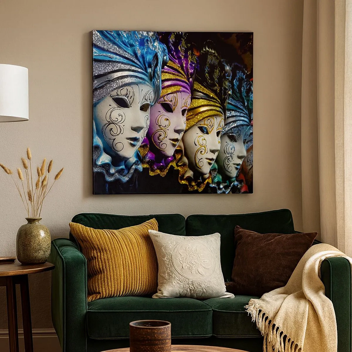 Impression sur toile - Image sur toile - Mystère en or et argent - 30x30 cm