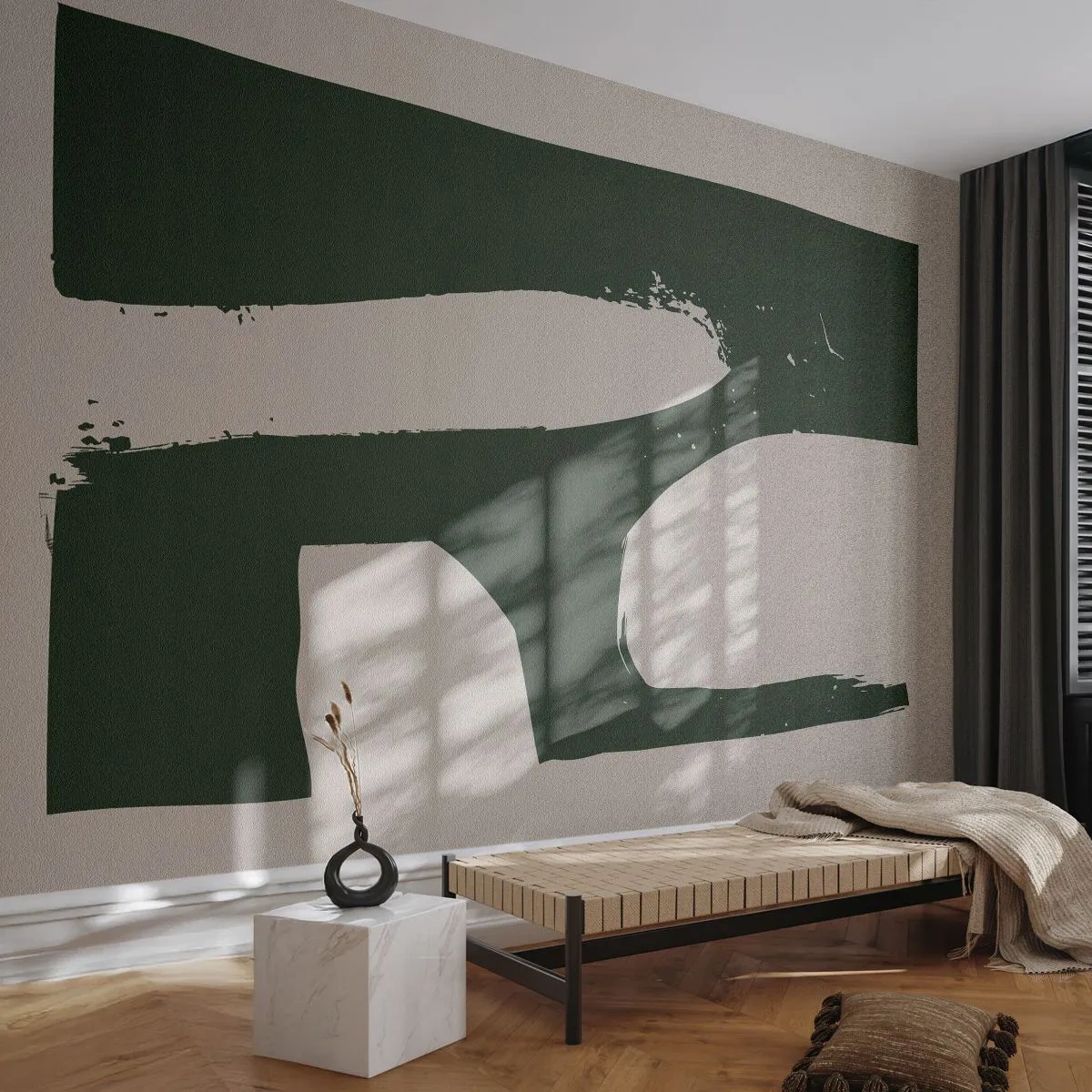 Papier Peint Photo Premium Canvas - Baies blanches - Bohème, Minimalisme, Forme - 400x280 cm