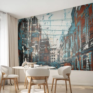 Papier Peint Autocollant Deluxe Sticker - Un sentier de ville usé - Ville, Architecture, Morceau - 250x175 cm