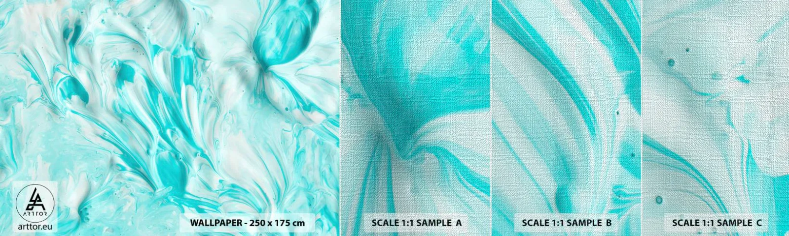 Échantillon de Papier Peint Premium Canvas - Ensemble pour toujours - Abstraction, Morceau, Bohème - 100x30 cm