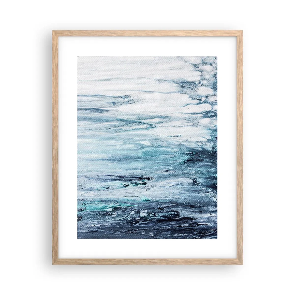 Affiche dans un chêne clair - Poster - Une glace bleue - 40x50 cm