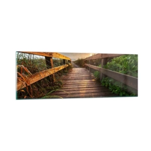 Impression sur verre - Image sur verre - Tout droit vers le rivage - 90x30 cm