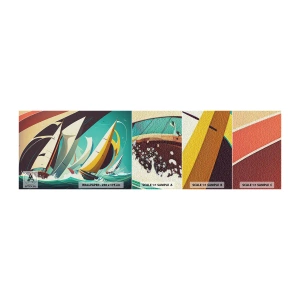 Échantillon de Papier Peint Autocollant Deluxe Sticker - Bonne chance avec les éléments - Voiliers, Régate, Mer - 100x30 cm