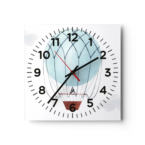 Horloge murale - Pendule murale - Entièrement dans les nuages - 30x30 cm