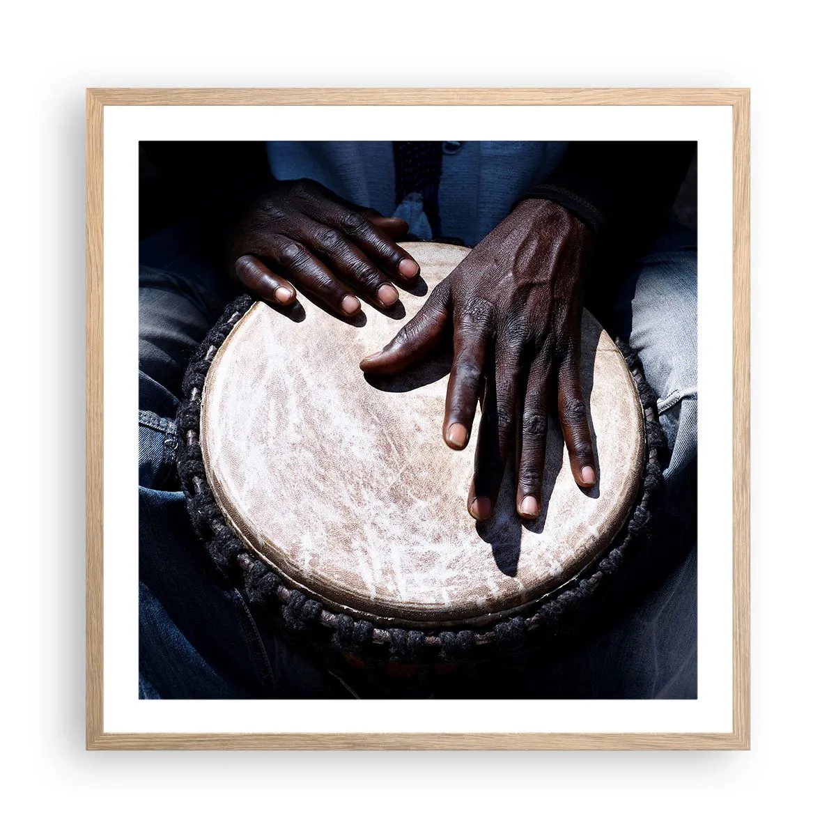 Affiche dans un chêne clair - Poster - Vis à son rythme - 60x60 cm