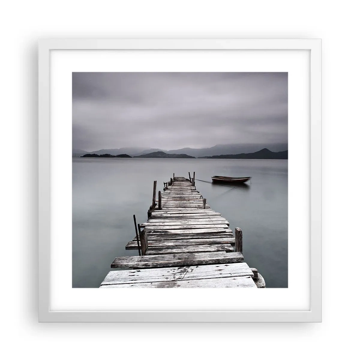 Affiche dans un cadre blanc - Poster - Tu peux partir demain - 40x40 cm