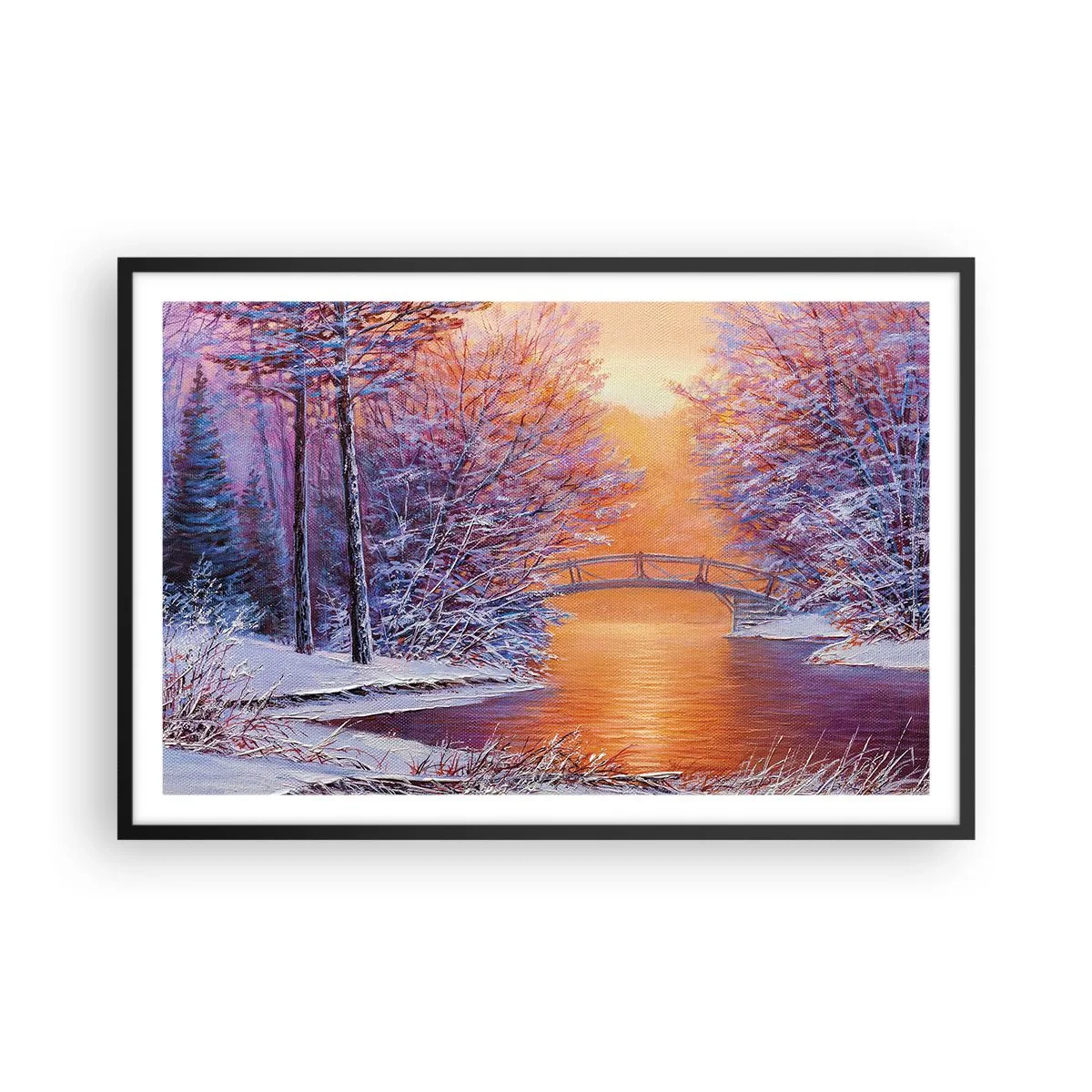 Affiche dans un cadre noir - Poster - On se rencontre ici - 91x61 cm