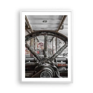 Affiche dans un cadre blanc - Poster - Vie secrète d'une usine - 50x70 cm