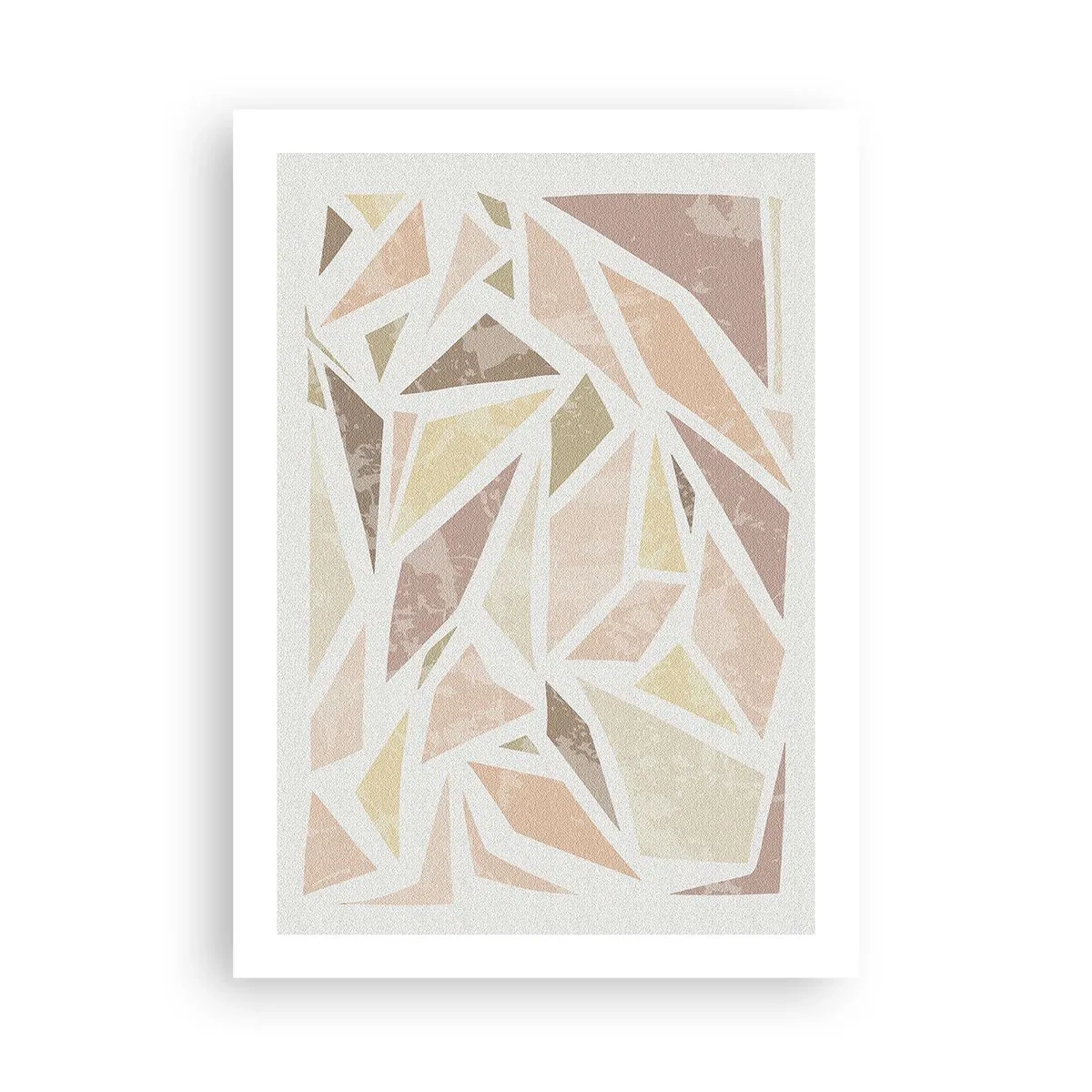 Affiche - Poster - Abstraction géométrique dans des tons pastel - 50x70cm - Composition de vitraux - Décoration murale moderne pour le salon et la chambre ARTTOR