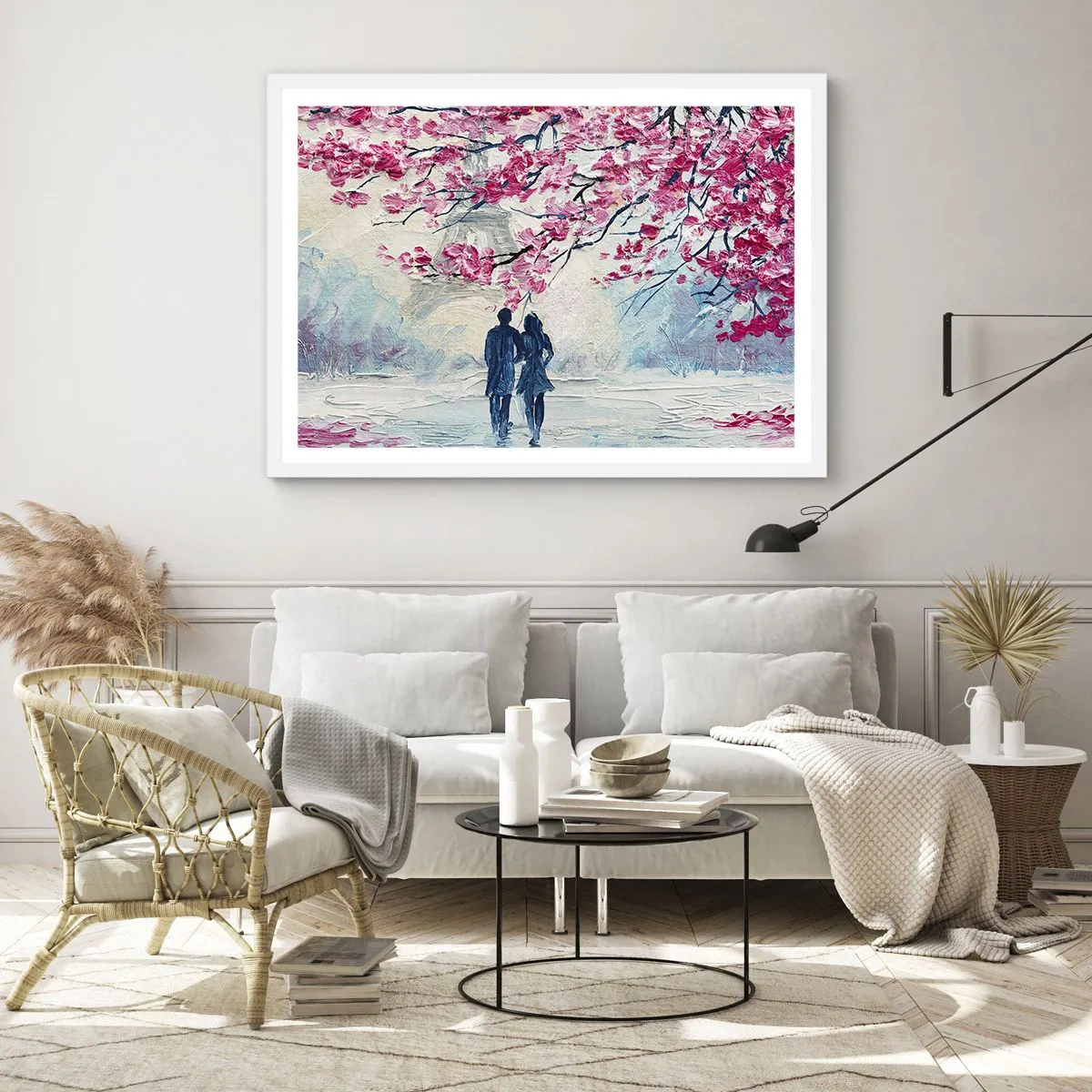 Affiche dans un cadre blanc - Poster - Ballade romantique - 100x70 cm