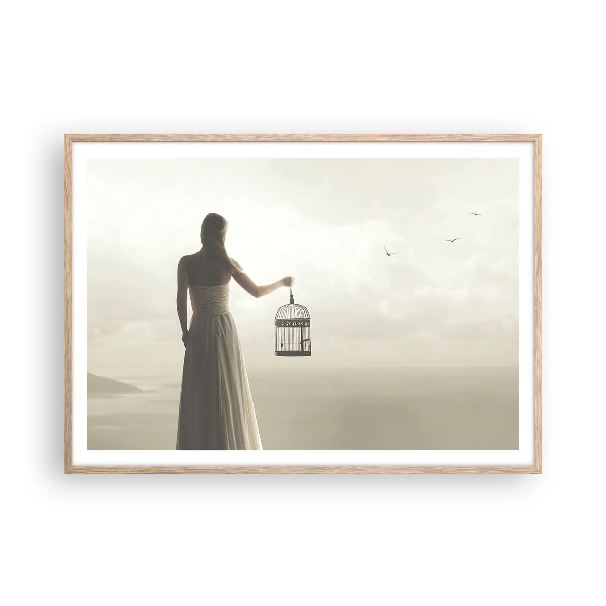 Affiche dans un chêne clair - Poster - Soi libre - 100x70 cm