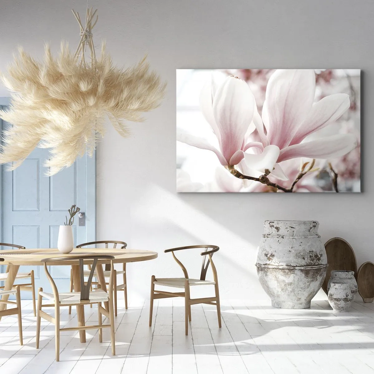 Impression sur toile - Image sur toile - Fleurs de magnolia délicates aux tons pastel - 70x50cm - Abondance de tendresse - Décoration murale moderne pour le salon et la chambre ARTTOR