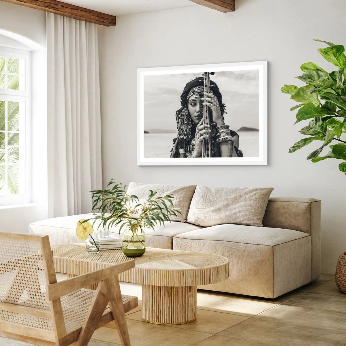 Affiche dans un cadre blanc - Poster - Musique de l'Orient elle-même - 70x50 cm