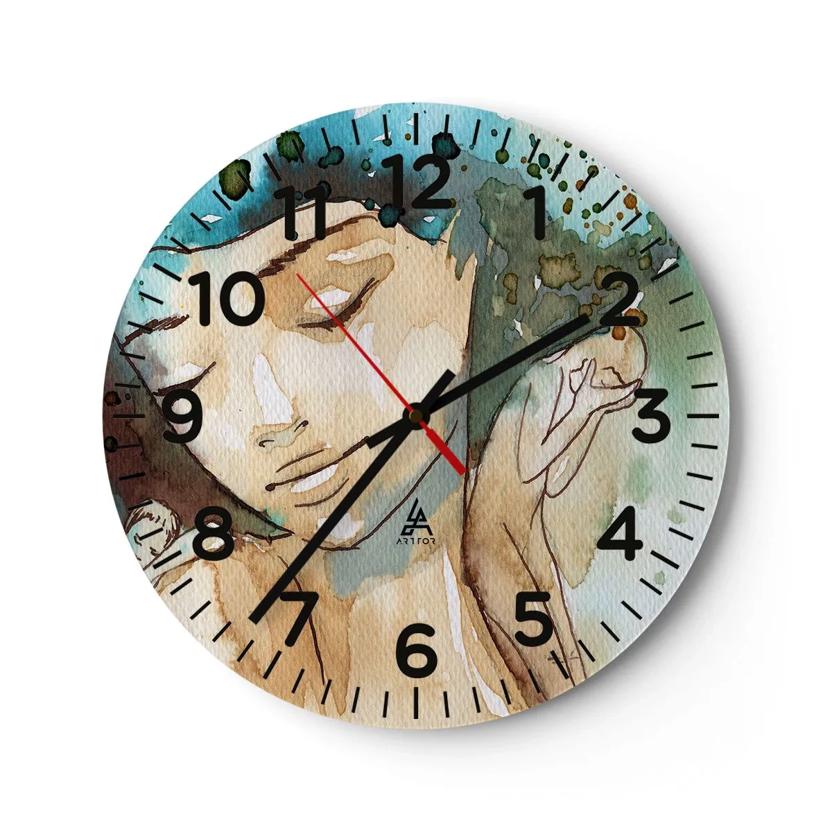 Horloge murale - Pendule murale - Lady in blue - 30x30 cm
