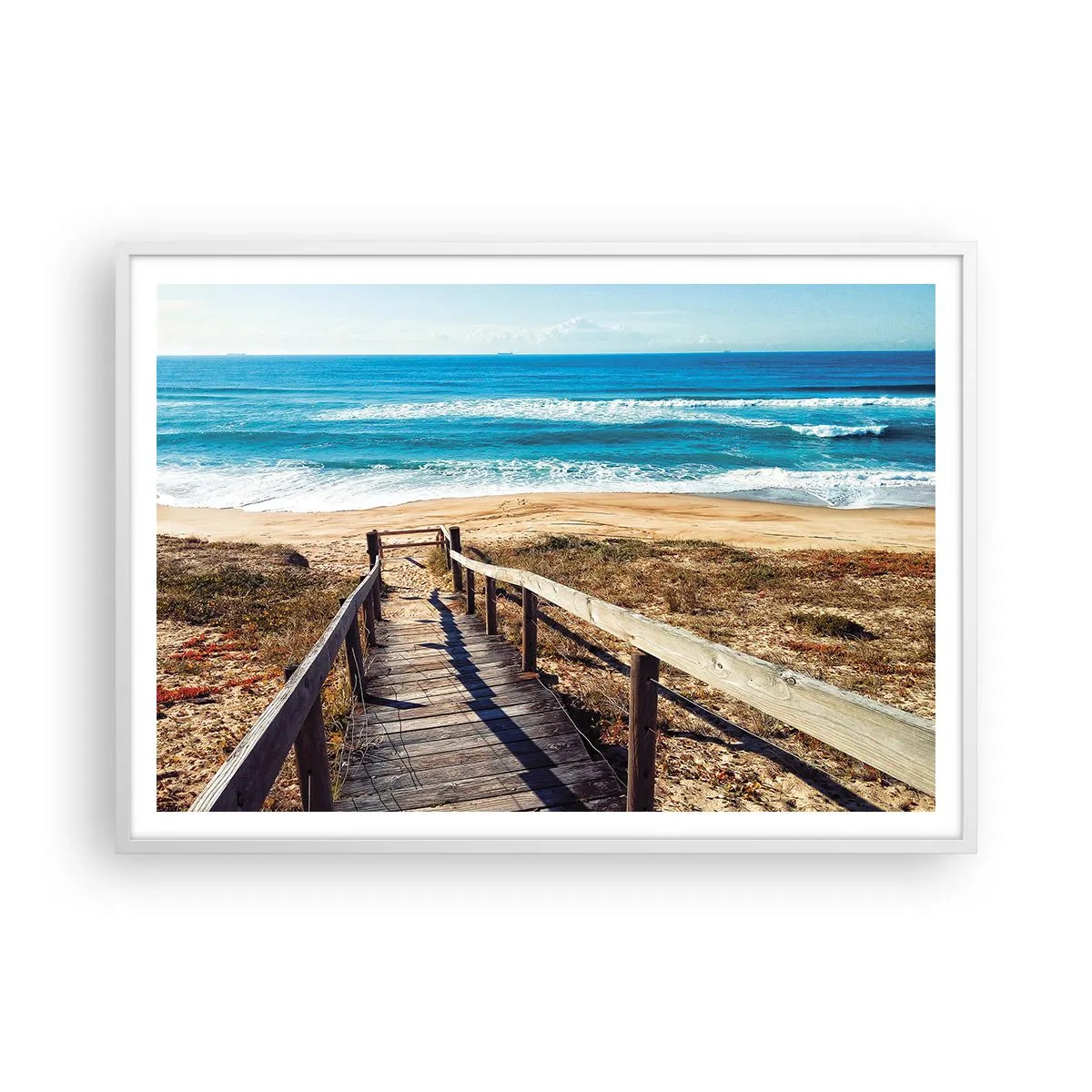 Affiche dans un cadre blanc - Poster - Cours! - 100x70 cm