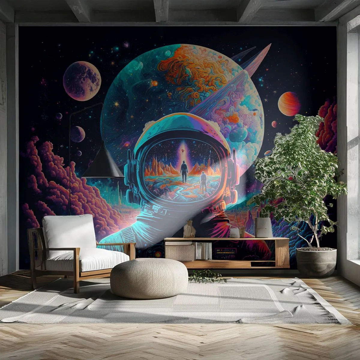 Papier Peint Photo Standard Eco - Les philosophes n'en ont pas rêvé - Astronaute, Futuriste, Cosmos - 250x175 cm