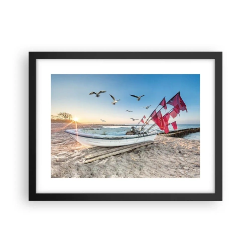 Affiche dans un cadre noir - Poster - Repos mérité - 40x30 cm