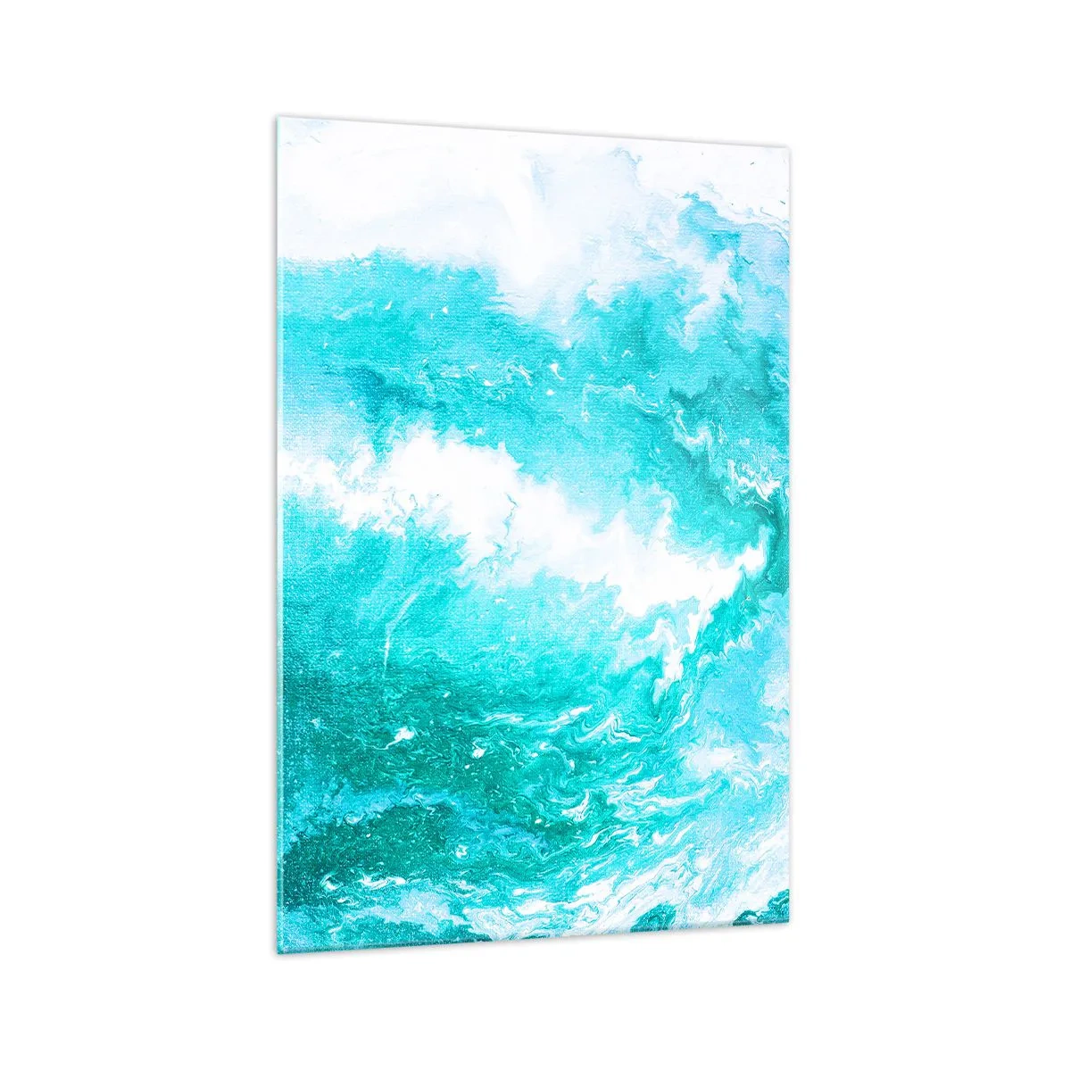 Impression sur verre - Image sur verre - Tourbillon abstrait dans les tons de bleu - 70x100cm - Au coeur de l'élément - Décoration murale moderne pour le salon et la chambre ARTTOR