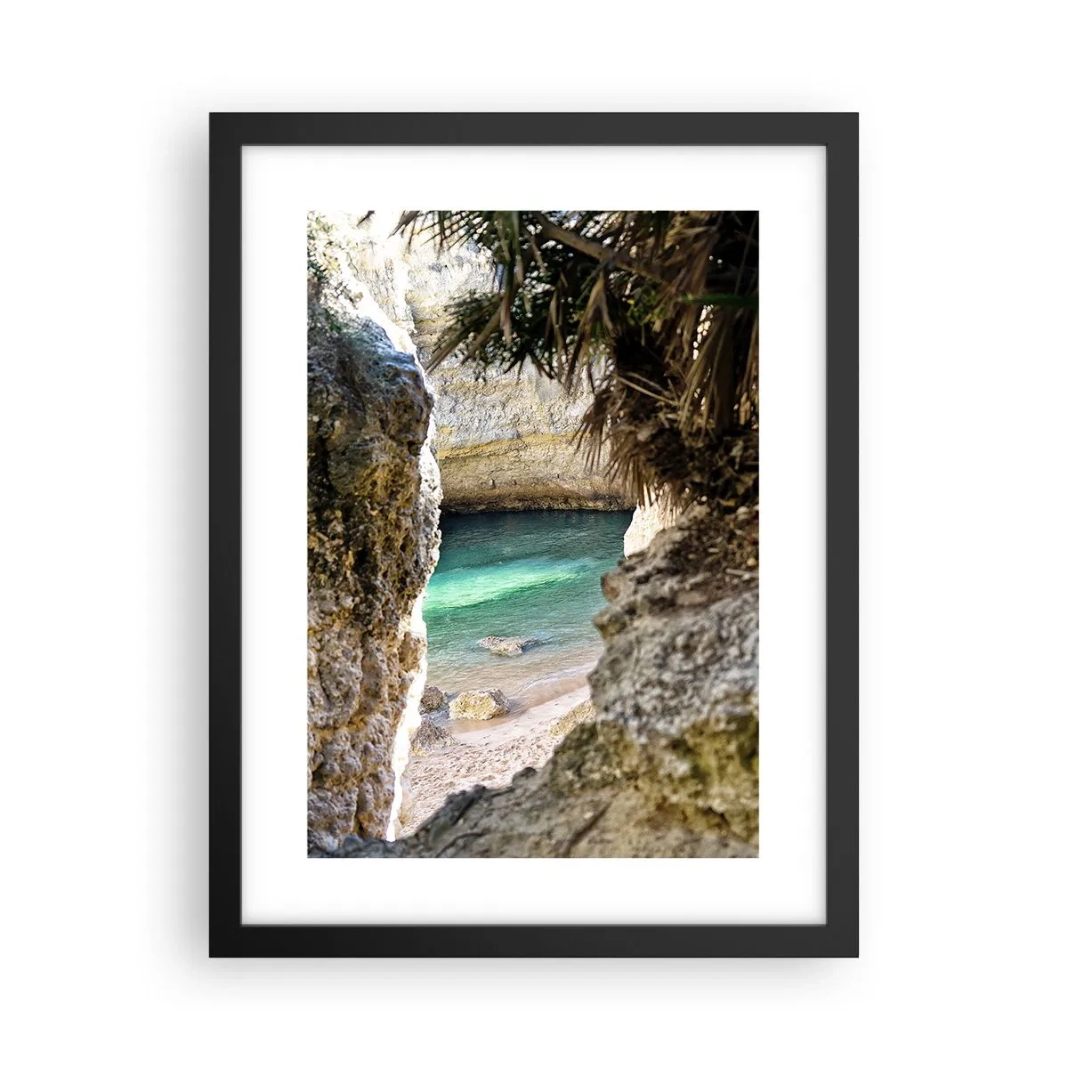 Affiche dans un cadre noir - Poster - Baie turquoise - 30x40 cm