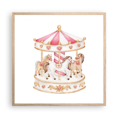 Affiche dans un chêne clair - Poster - Le doux monde de l'enfance - 60x60 cm