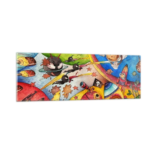 Impression sur verre - Image sur verre - Grande aventure spatiale - 90x30 cm