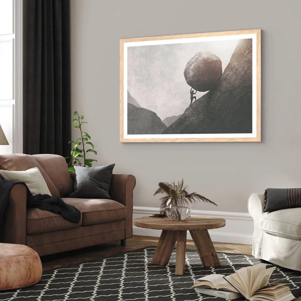 Affiche dans un chêne clair - Poster - Je crois contre tout espoir - 50x40 cm