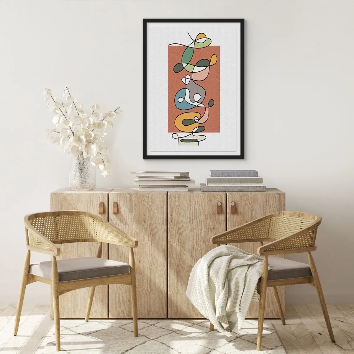 Affiche dans un cadre noir - Poster - Abstraction : danse colorée - 61x91 cm