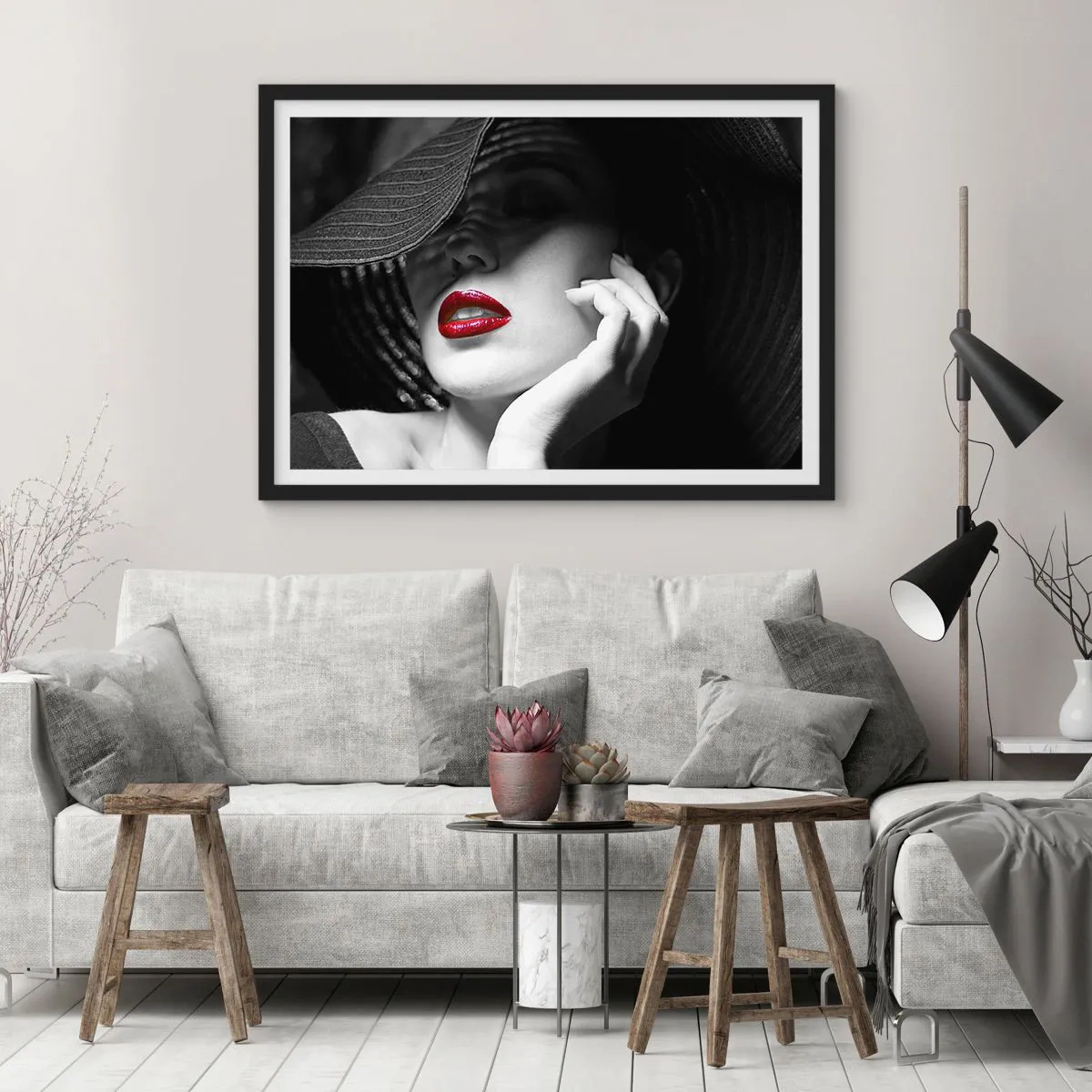 Affiche dans un cadre noir - Poster - Étude écarlate - 50x40 cm