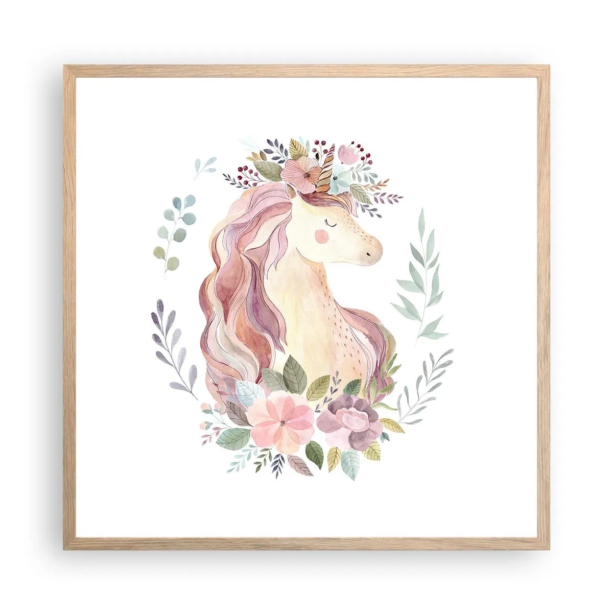 Affiche dans un chêne clair - Poster - Invitation au monde des contes de fées - 60x60 cm