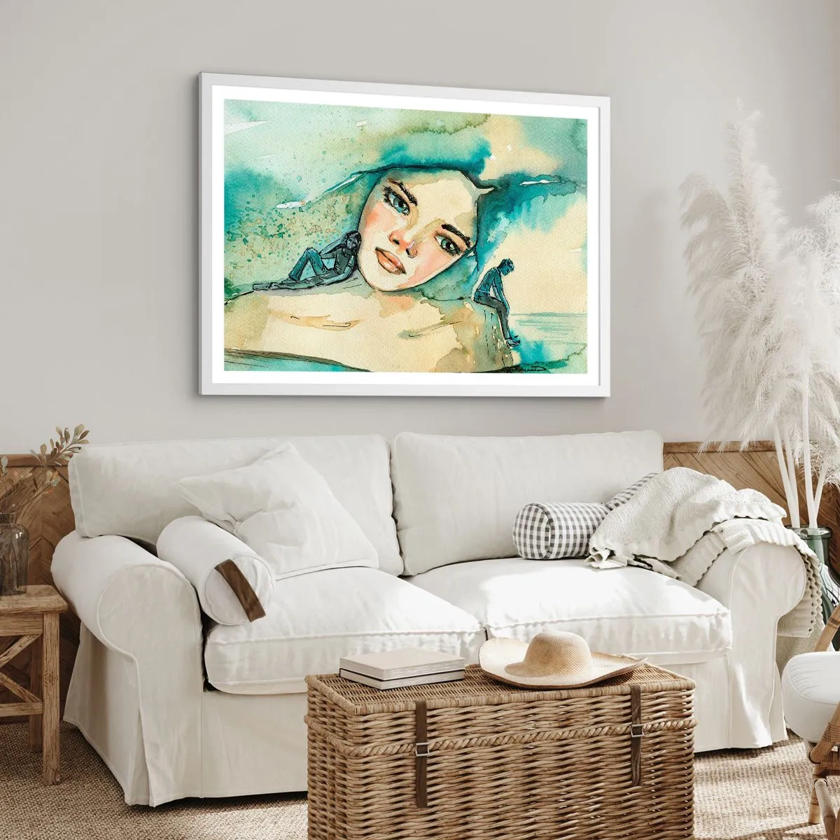 Affiche dans un cadre blanc - Poster - Suis-je bleu? - 70x50 cm