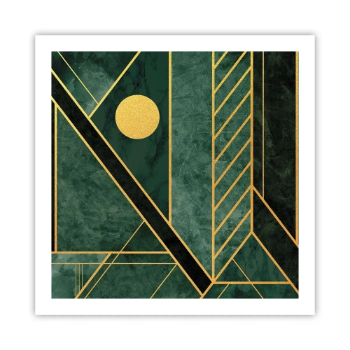 Affiche - Poster - Dynamique or et azur - 60x60 cm