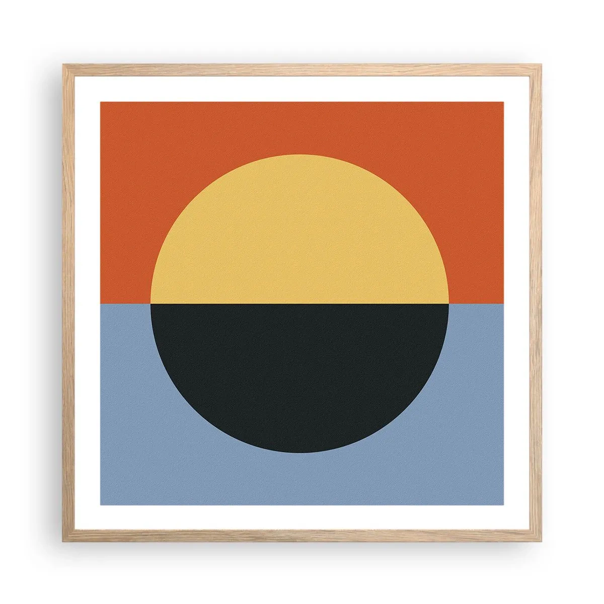 Affiche dans un chêne clair - Poster - Composition de chaleur et de fraîcheur - 60x60 cm