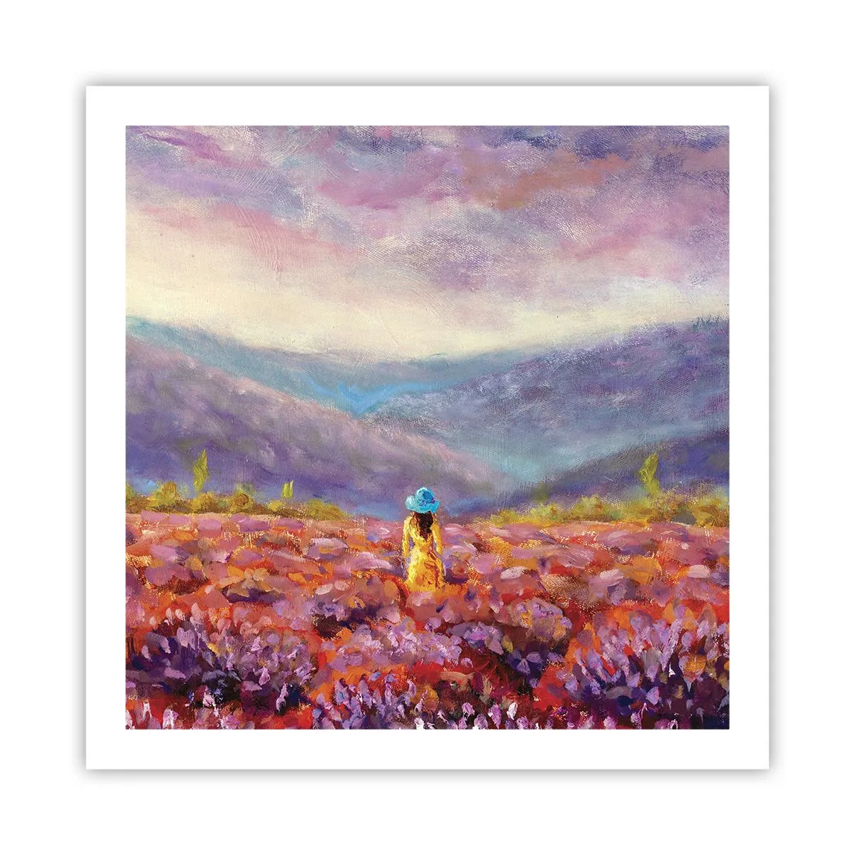 Affiche - Poster - Dans un monde lavande - 60x60 cm