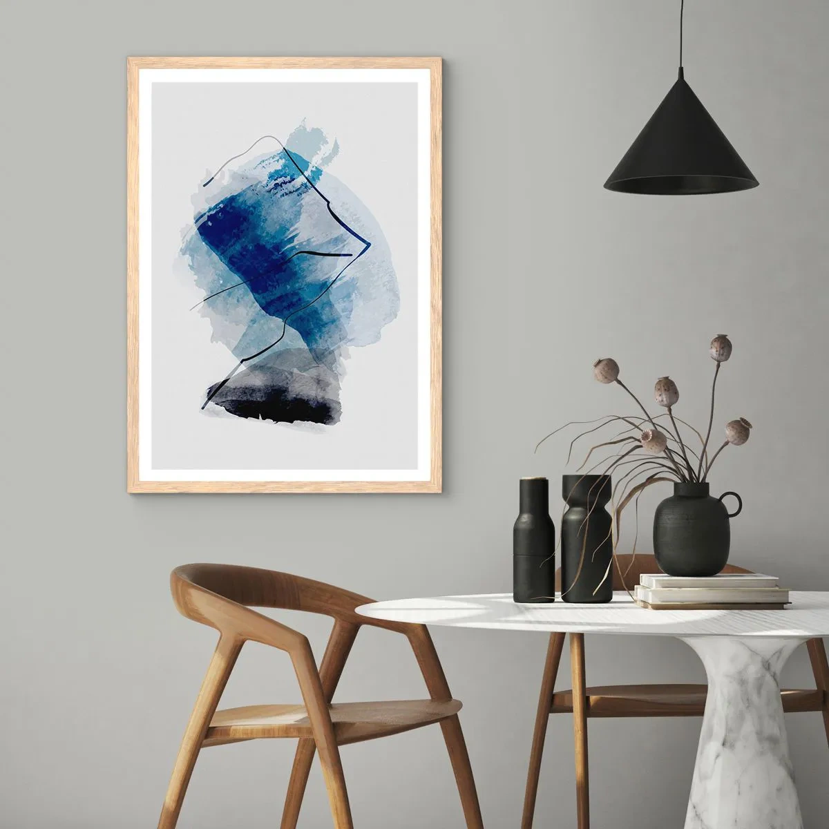 Affiche dans un chêne clair - Poster - Montagne de glace - 30x40 cm