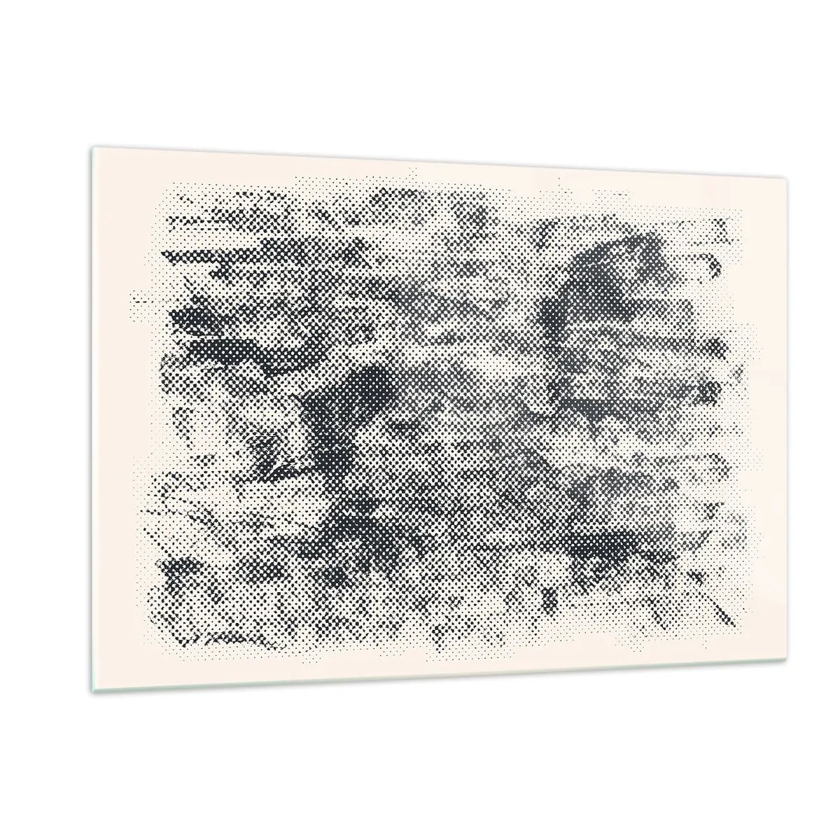 Impression sur verre - Image sur verre - Abstraction en noir et blanc avec un effet de flou - 120x80cm - Composition brumeuse - Décoration murale moderne pour le salon et la chambre ARTTOR