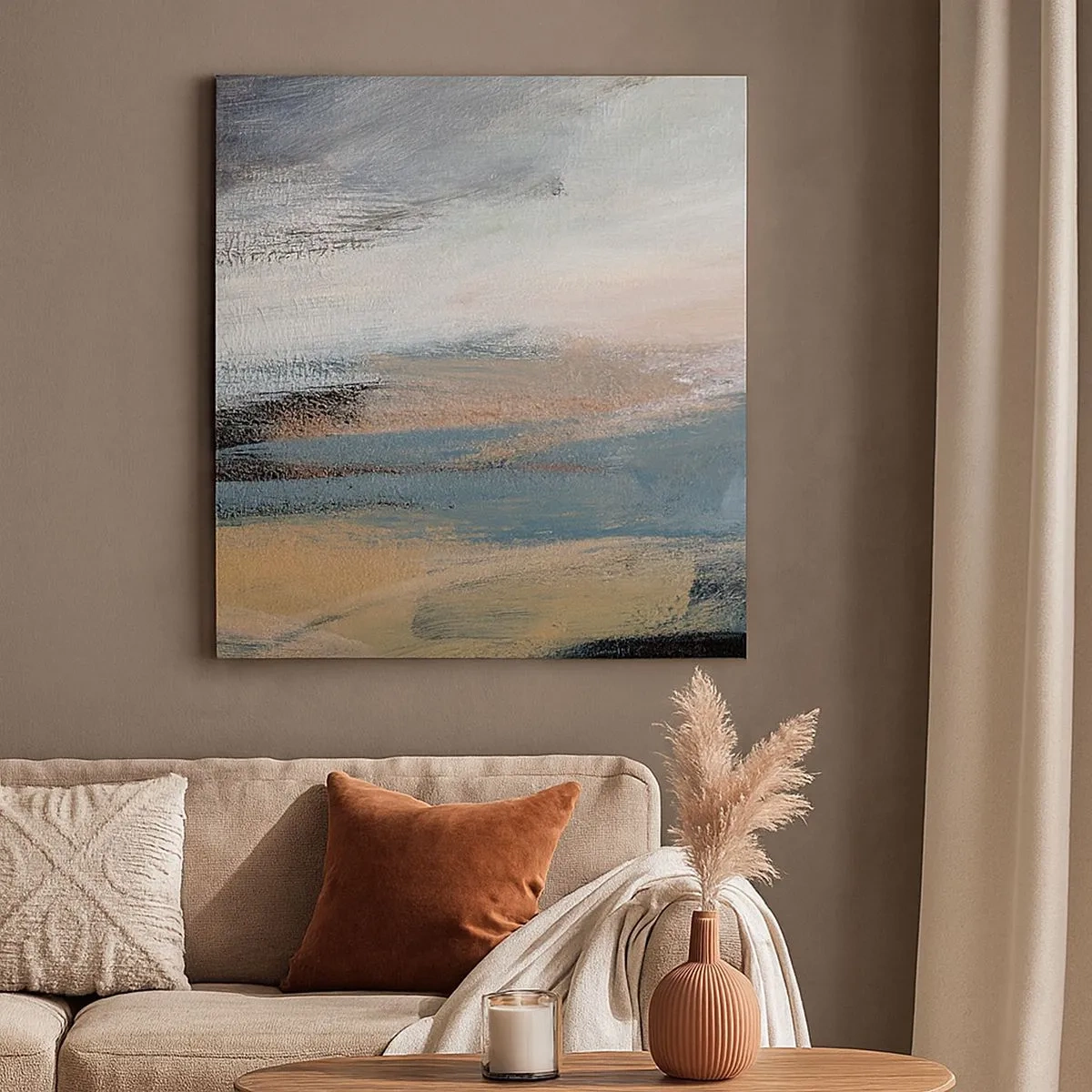 Impression sur toile - Image sur toile - Abstraction : paysage nordique - 30x30 cm