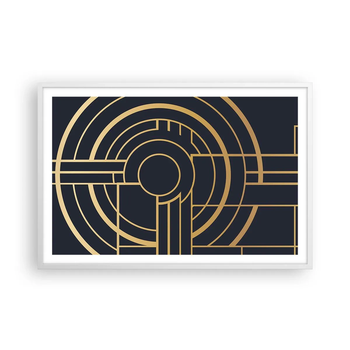 Affiche dans un cadre blanc - Poster - Rotation des éléments - 91x61 cm