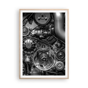 Affiche dans un chêne clair - Poster - Poésie mécanique - 70x100 cm