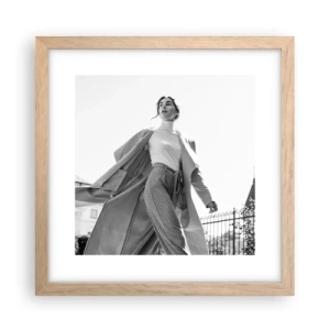 Affiche dans un chêne clair - Poster - Tu viens avec moi? - 30x30 cm