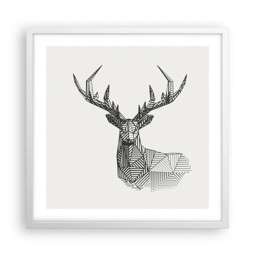 Affiche dans un cadre blanc - Poster - Cerf dans un style cubique - 50x50 cm