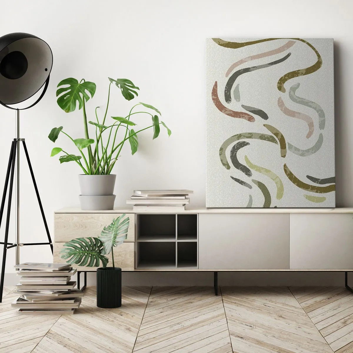 Impression sur toile - Image sur toile - Une joyeuse danse de l'abstraction - 55x100 cm