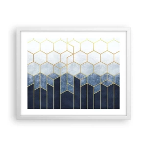 Affiche dans un cadre blanc - Poster - Composition en rythme syncopé - 50x40 cm