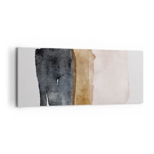 Impression sur toile - Image sur toile - Une composition minimaliste de trois rectangles aux tons terreux. - 120x50cm - Composition de couleurs de la terre - Décoration murale moderne pour le salon et la chambre ARTTOR