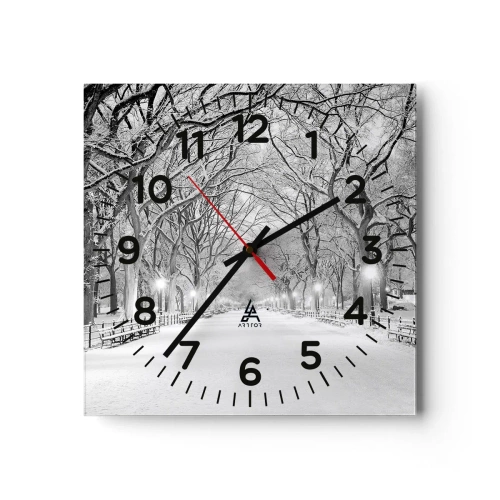 Horloge murale - Pendule murale - Les quatres saisons – l’hiver - 30x30 cm