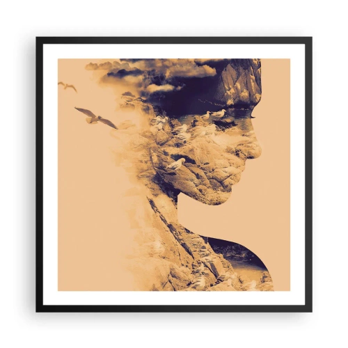 Affiche dans un cadre noir - Poster - Beauté de la nature - 60x60 cm